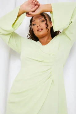 Satin Wrap Front Dress