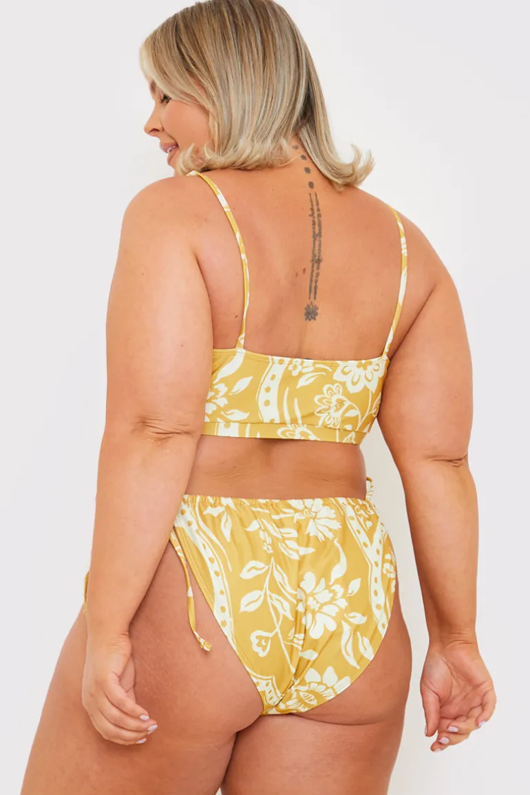Scarf Print Tie Side Bikini Bottom