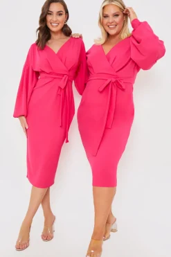 Scuba Bardot Belted Dress