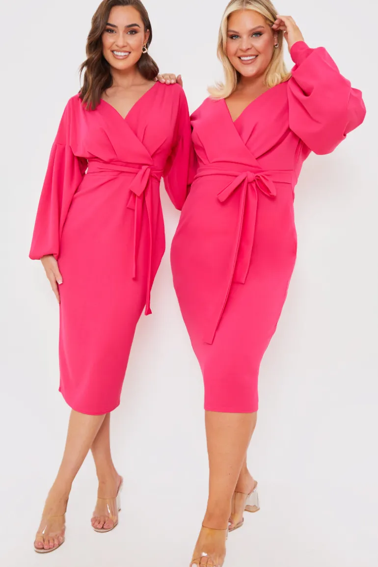 Scuba Bardot Belted Dress