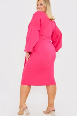 Scuba Bardot Belted Dress