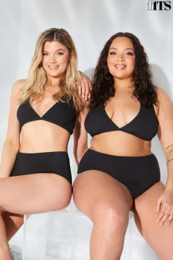 Sculpt and Control Crinkle Wrap Front Halter Bikini Top