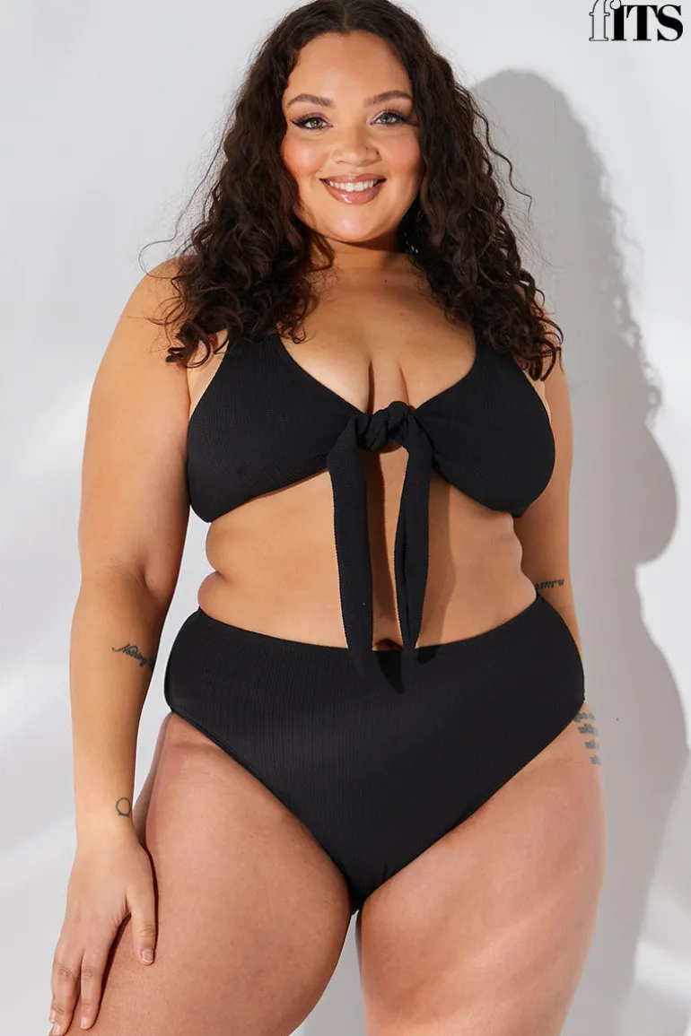 Sculpt and Control Crinkle High Waisted High Leg Bikini Brief