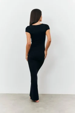 Sculpting Cap Sleeve Maxi Dress