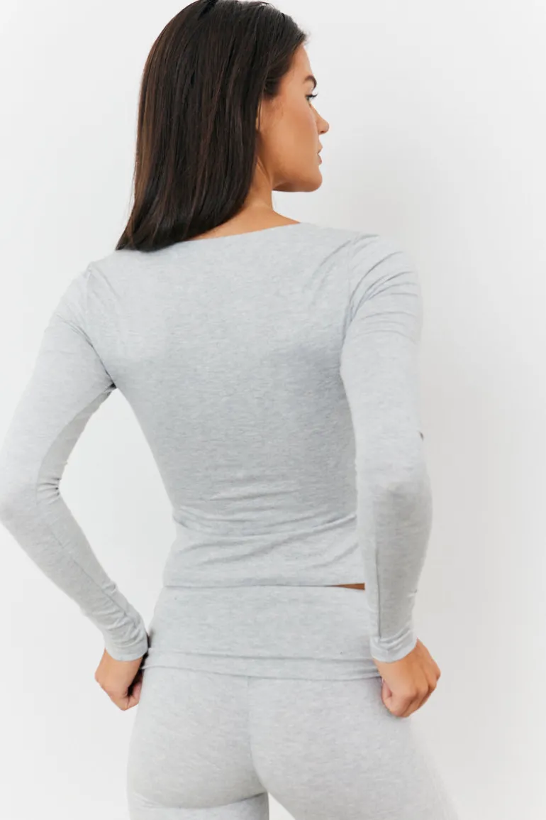 Sculpting Long Sleeve Scoop Neck T-Shirt