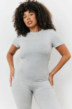 Sculpting Short Sleeve Wide Leg Jumpsuit