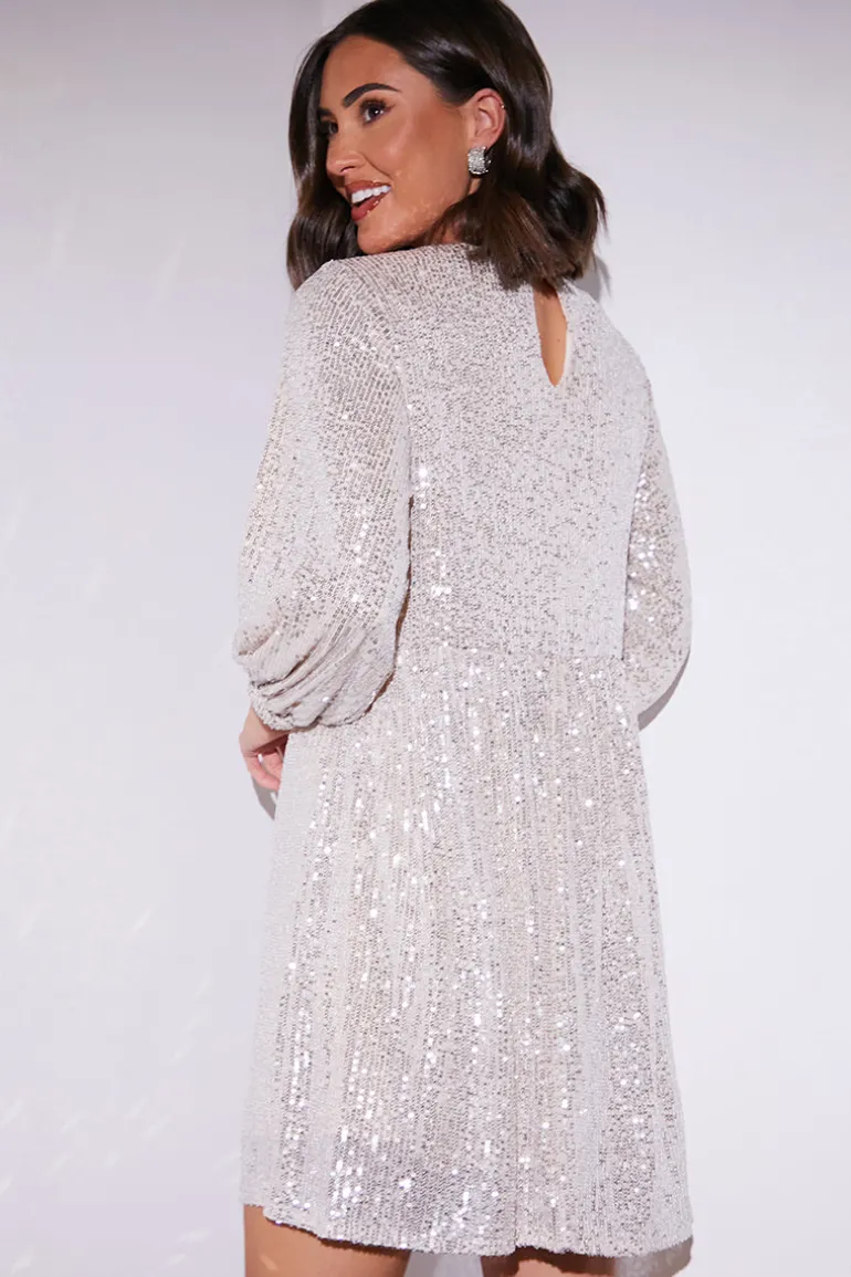 Sequin Smock Mini Dress