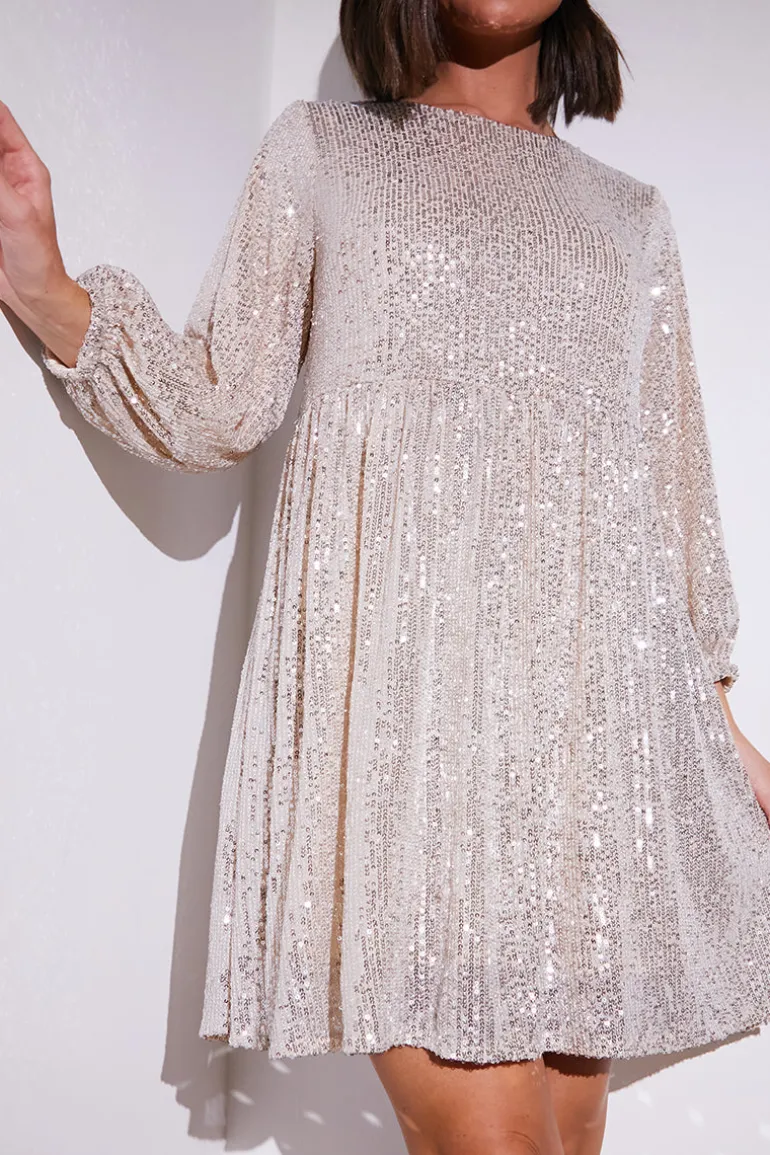 Sequin Smock Mini Dress