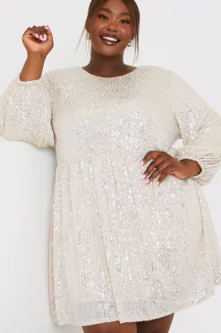 Sequin Smock Mini Dress