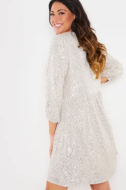 Sequin Smock Mini Dress