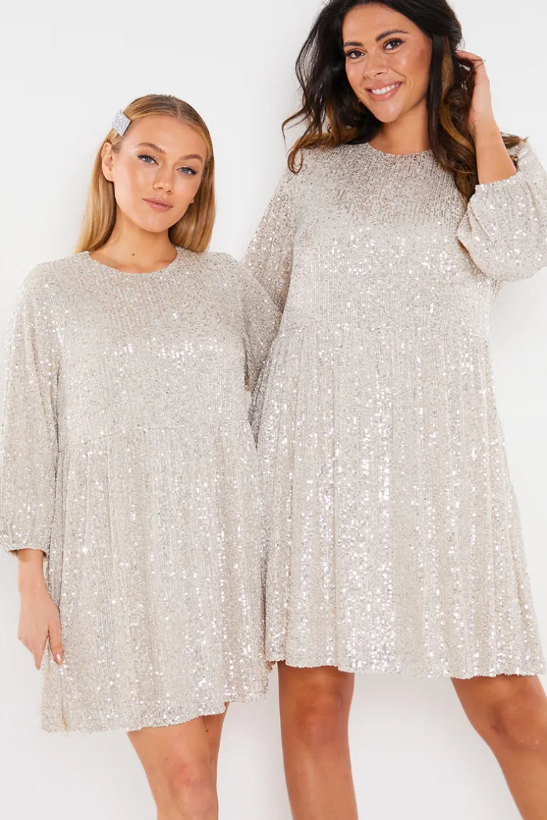 Sequin Smock Mini Dress