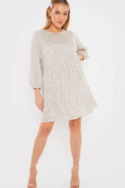 Sequin Smock Mini Dress