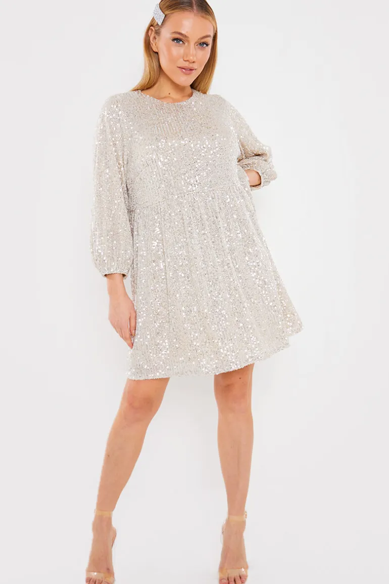 Sequin Smock Mini Dress