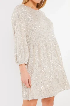 Sequin Smock Mini Dress