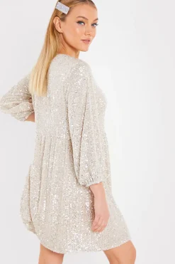 Sequin Smock Mini Dress