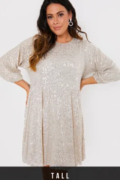 Sequin Smock Mini Dress