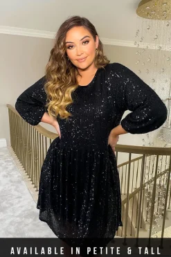 Sequin Smock Mini Dress