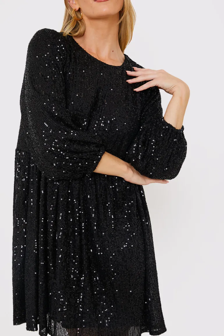 Sequin Smock Mini Dress
