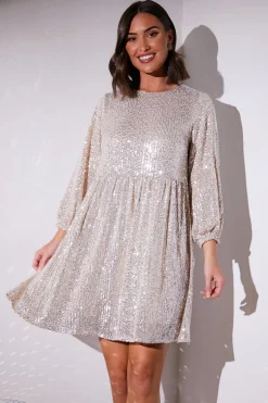 Sequin Smock Mini Dress