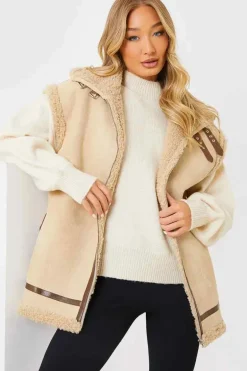 Shearling Sleeveless Aviator Gilet