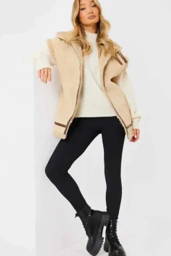 Shearling Sleeveless Aviator Gilet