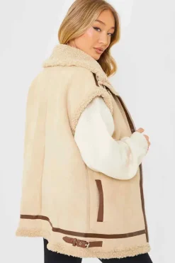 Shearling Sleeveless Aviator Gilet