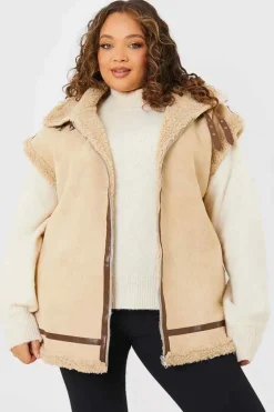 Shearling Sleeveless Aviator Gilet