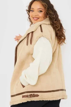 Shearling Sleeveless Aviator Gilet