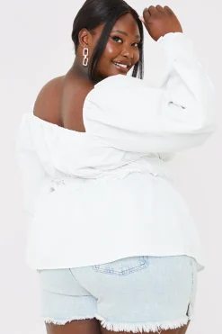 Shirred Button Down Blouse