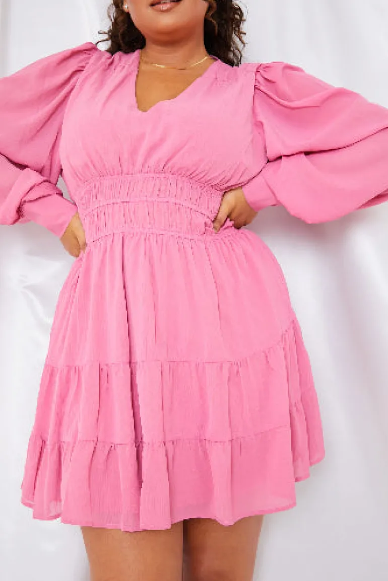 Shirred Waist Tiered Dress