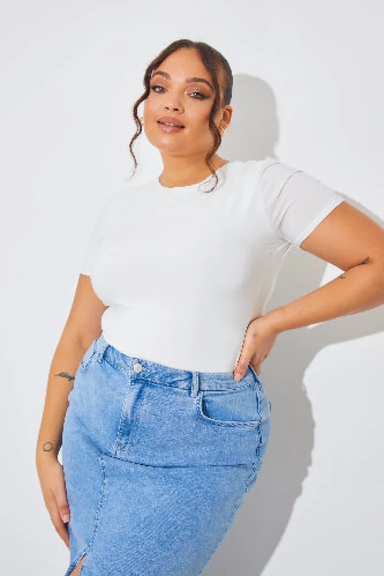 Short Sleeve Double Layer Slinky Bodysuit