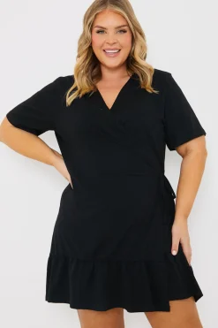 Short Sleeve Wrap Swing Dress