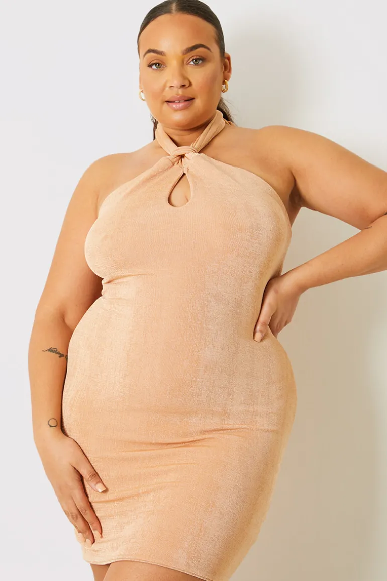Slinky Key Hole Cut Out Bodycon Dress