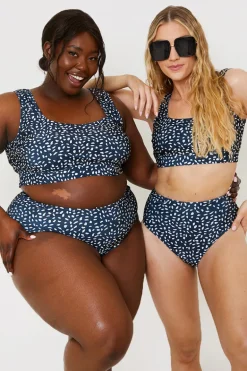 Smudge Spot Print High Waist Bikini Bottoms