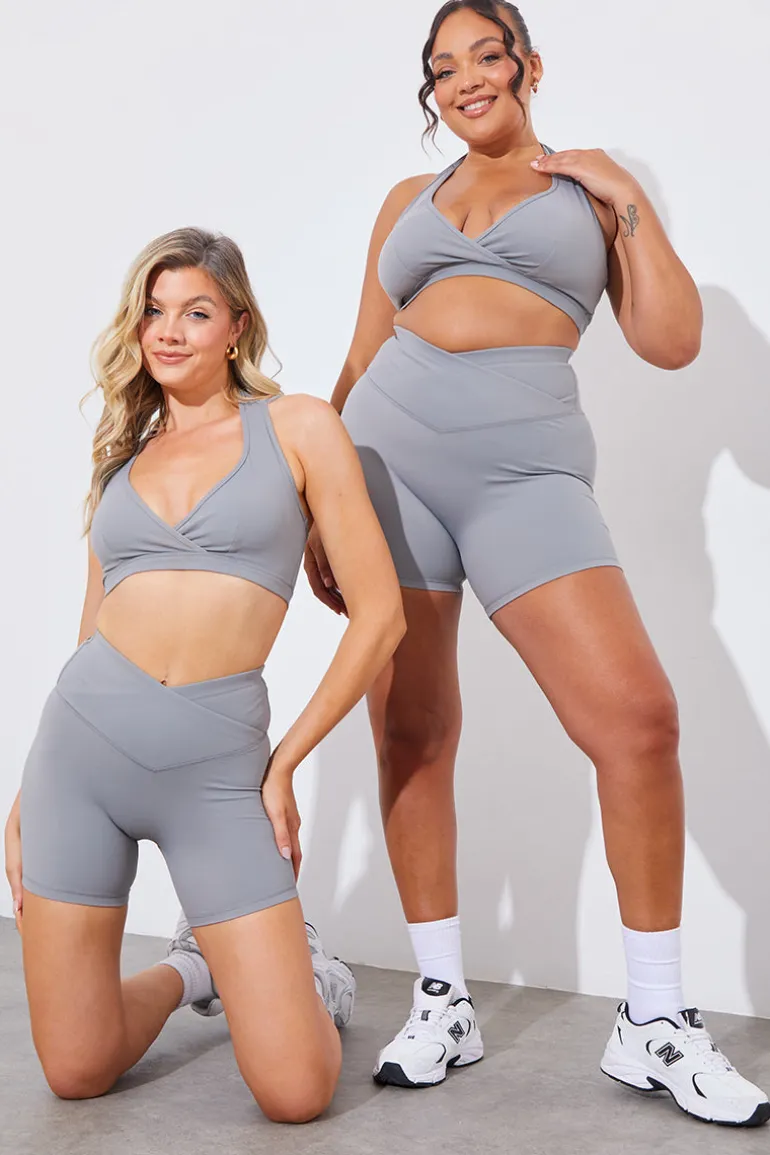 Soft Touch Cross Over Waist Cycling Shorts