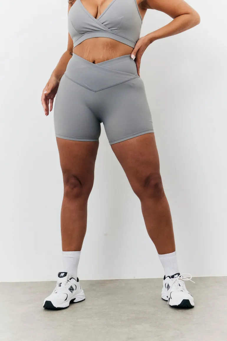 Soft Touch Cross Over Waist Cycling Shorts