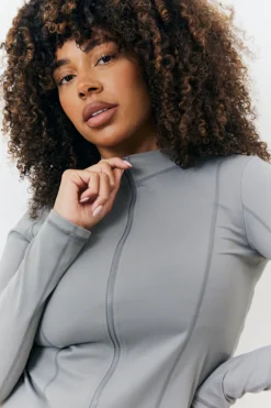 Soft Touch Seam Detail Zip Through Jacket
