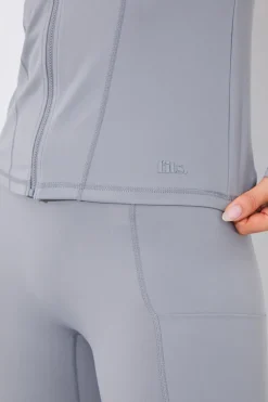 Soft Touch Seam Detail Zip Through Jacket