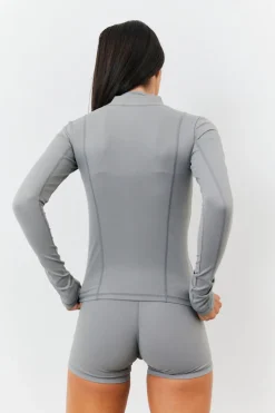 Soft Touch Seam Detail Zip Through Jacket