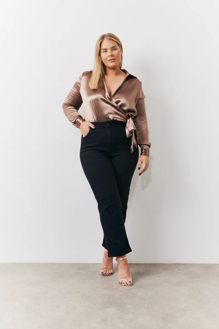 Straight Leg High Rise Ankle Grazer Jeans