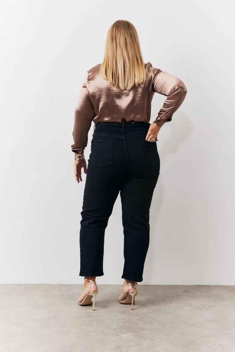 Straight Leg High Rise Ankle Grazer Jeans