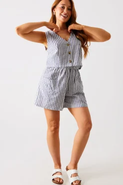 Stripe Elasticated Waist Shorts