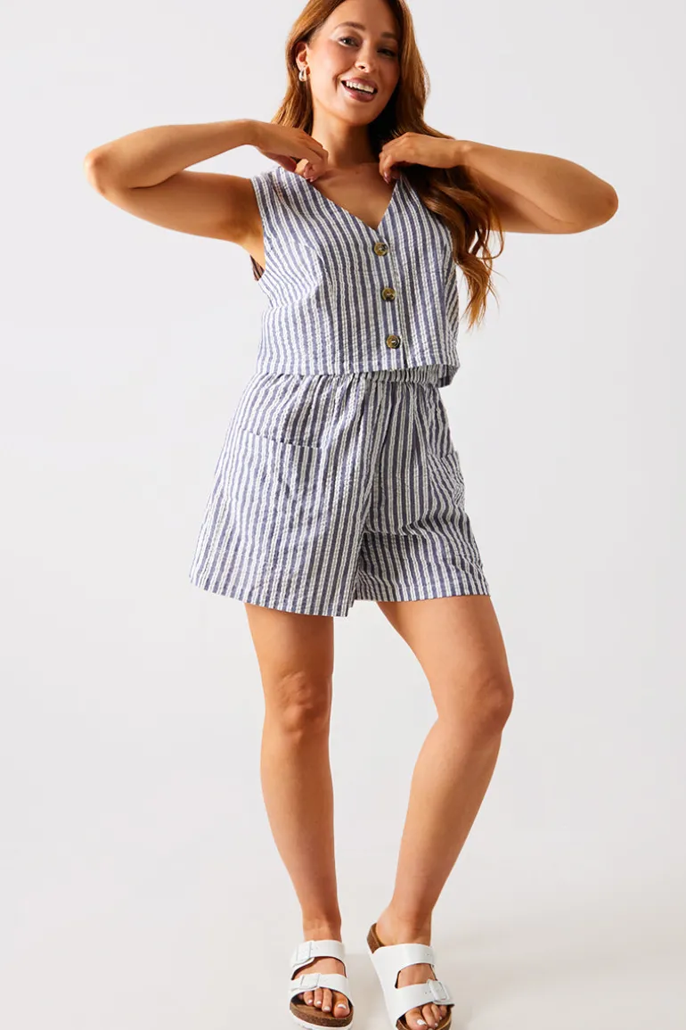 Stripe Elasticated Waist Shorts