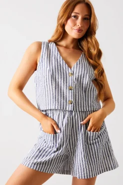 Stripe Elasticated Waist Shorts