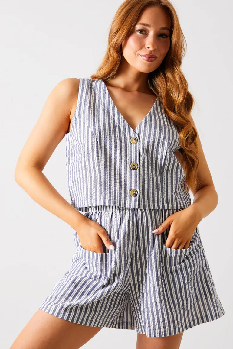Stripe Elasticated Waist Shorts