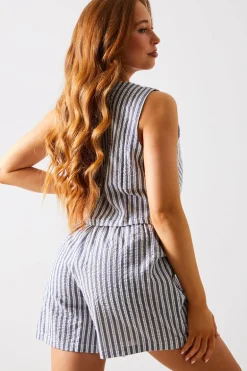 Stripe Elasticated Waist Shorts