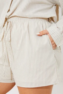 Striped Elasticated Waist Shorts