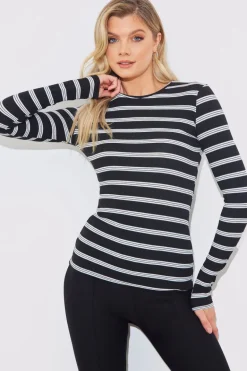 Striped Ribbed Long Sleeve Top