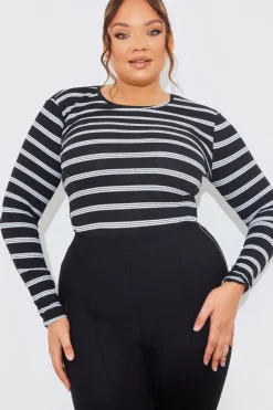 Striped Ribbed Long Sleeve Top