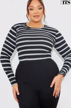 Striped Ribbed Long Sleeve Top